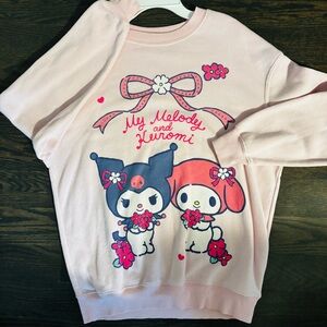 Sanrio Women’s M Pink My Melody Kuromi Soft Lightweight Stretchy Crewneck